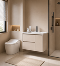 Modern Light Luxury Ziwu Gray Stainless Steel Bathroom Vanity Cabinet Set with Integrated Basin and Sink