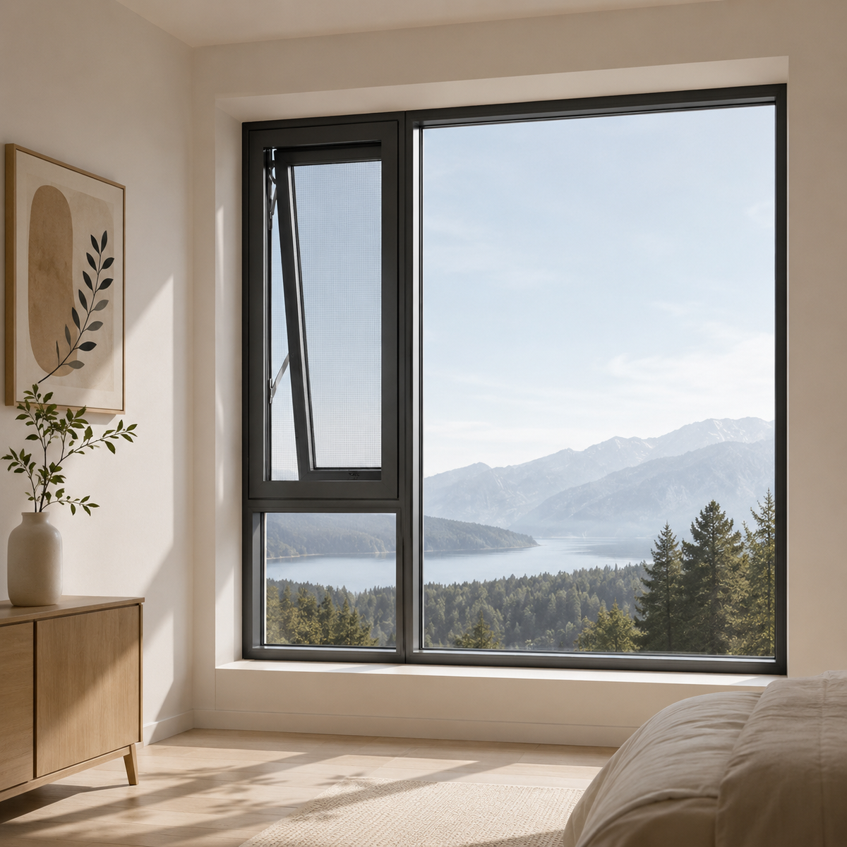 Modern Custom Aluminium Top-Hung Window