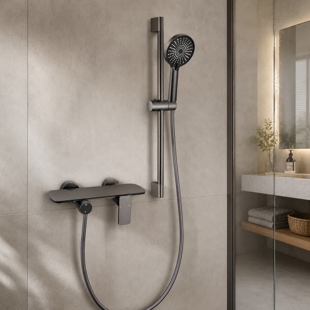 Basic Shower Set — No Overhead, Mixer Valve Only, Minimalist Design
