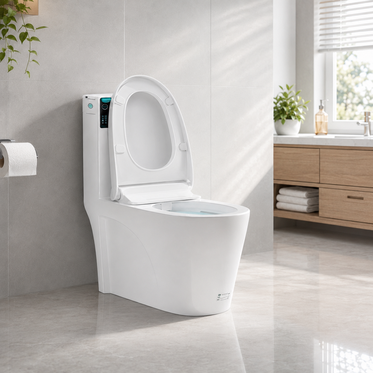 Household Floor-Mounted Siphonic Ceramic Toilet — Anti-Odor & Splash-Proof for Bathroom