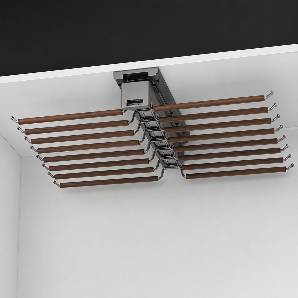 Top-Mounted Double-Row Slide-Out Trouser Rack