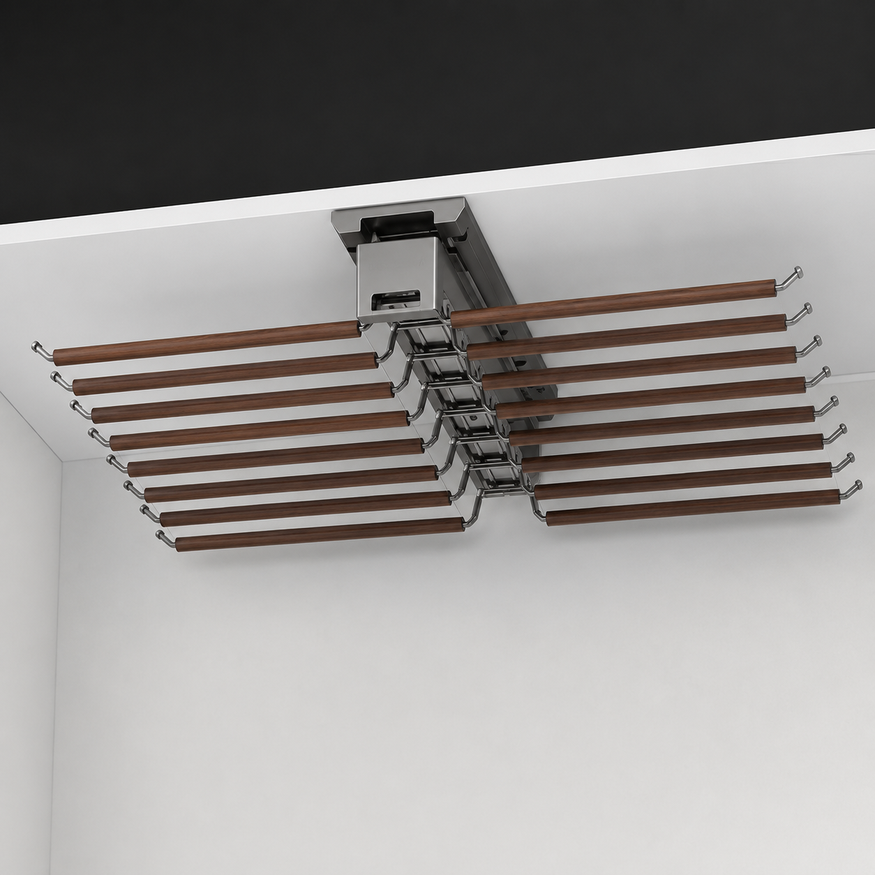 Top-Mounted Double-Row Slide-Out Trouser Rack