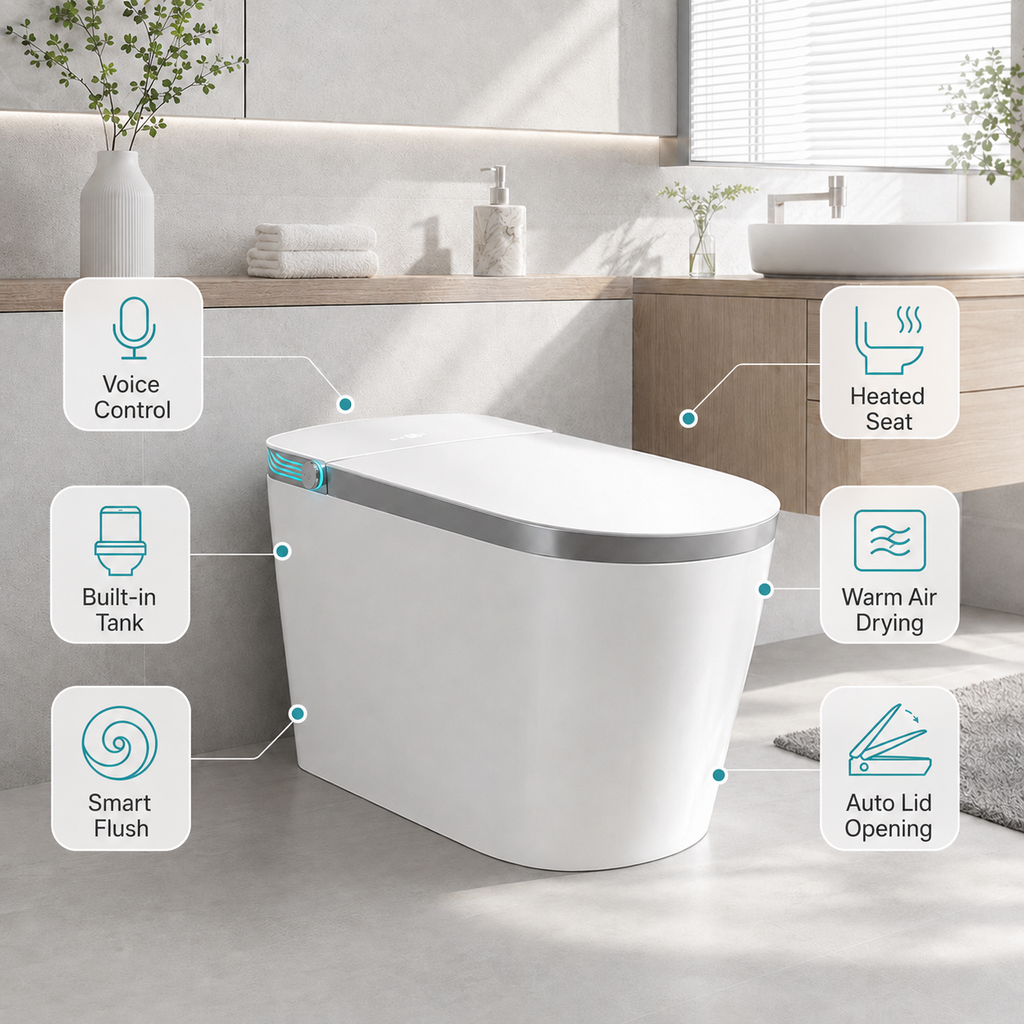 Household Fully Automatic Instant-Heating One-Piece Smart Ceramic Toilet