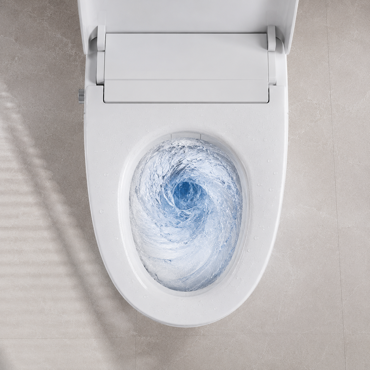 Household Floor-Mounted Toilet with Kick-Flush & Smart-Clean Glaze