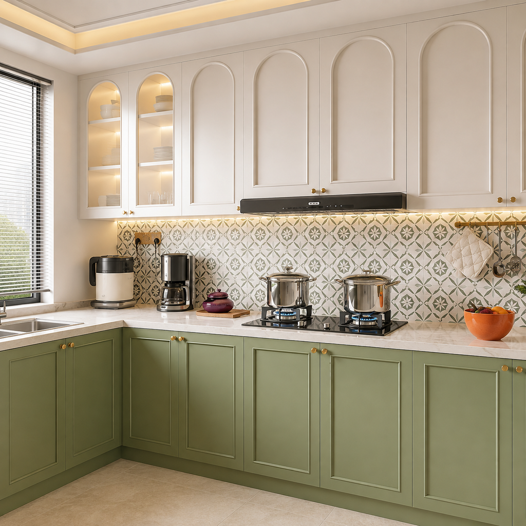 Custom L-Shape Kitchen Cabinetry