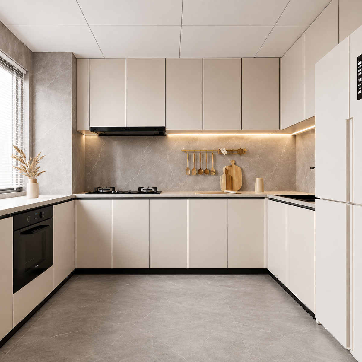 Custom U-Shape Kitchen Cabinetry