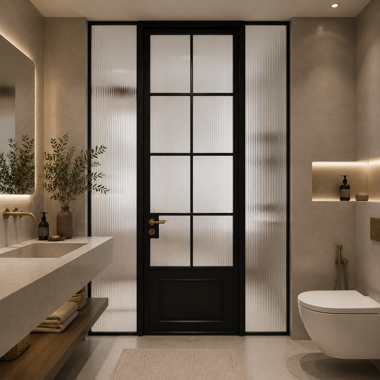 Aluminum Alloy Hinged Door for Bedroom & Bathroom