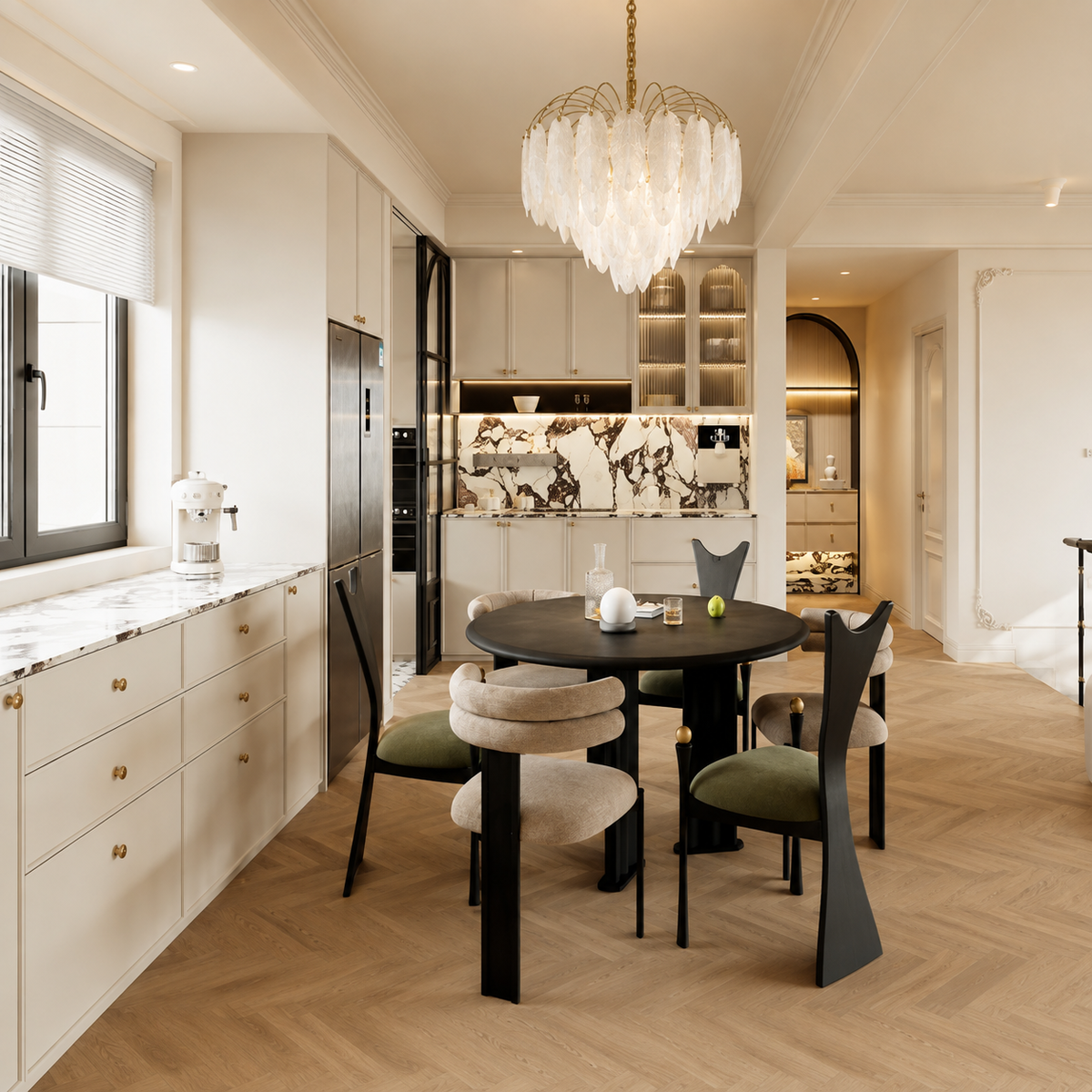 Custom L-Shape Kitchen Cabinetry