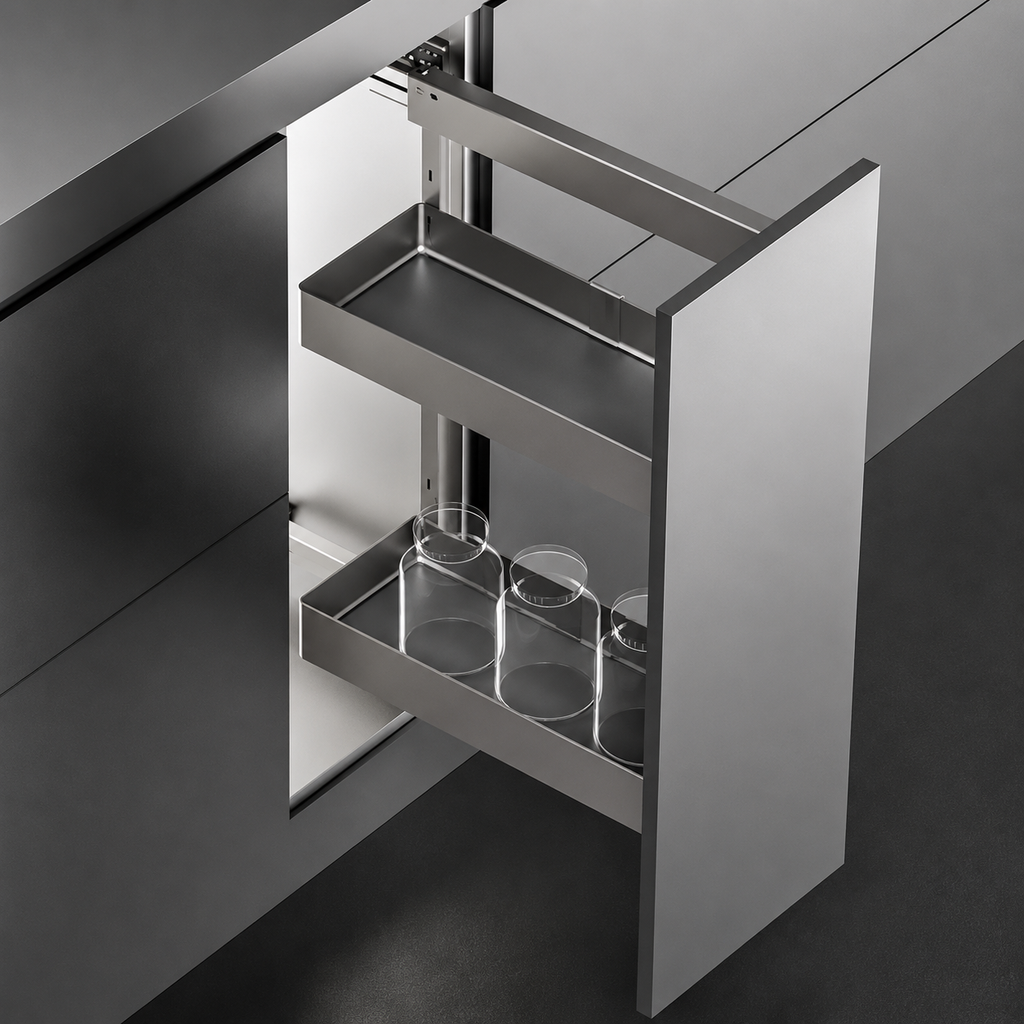 Side Pull-Out Double-Layer Built-In Spice Storage Drawer