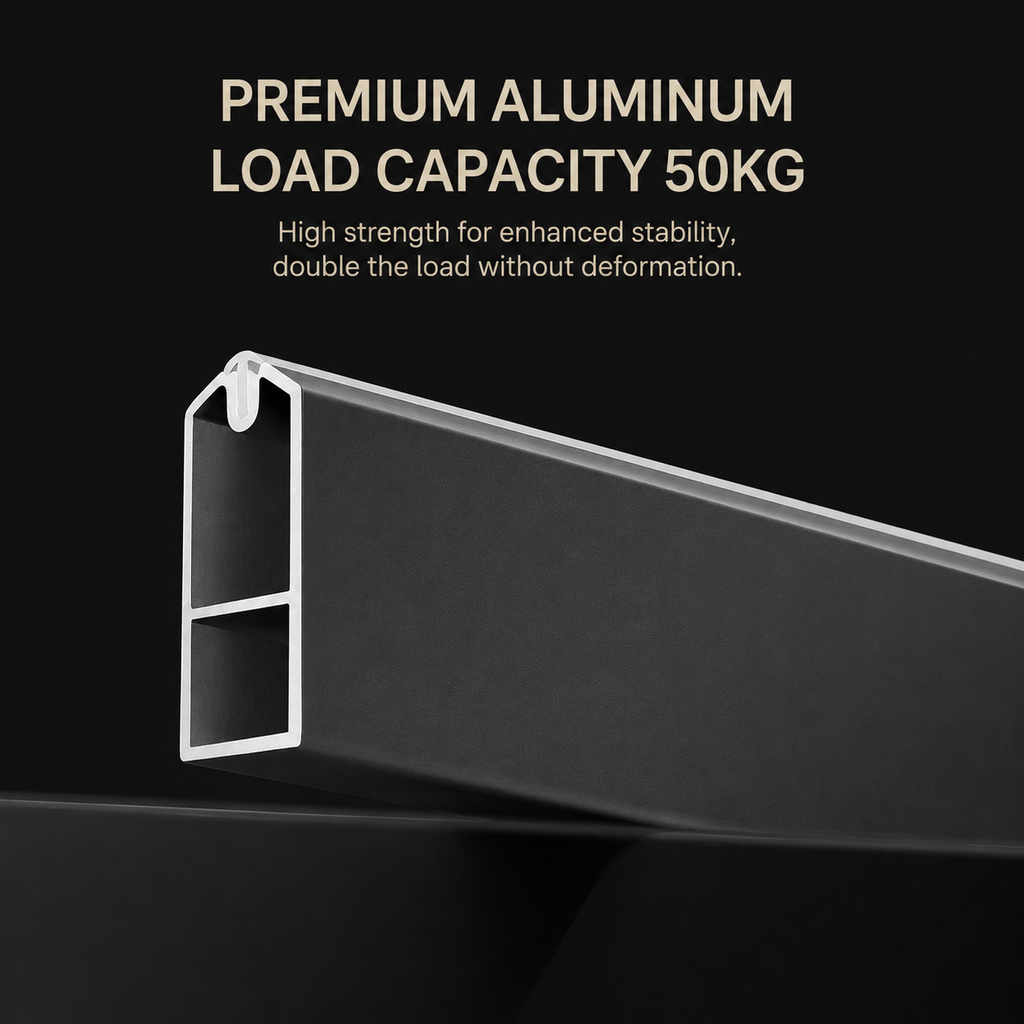 Heavy-Duty Silent Clothes Rod — Top & Side Mount for Wardrobe & Walk-In Closet
