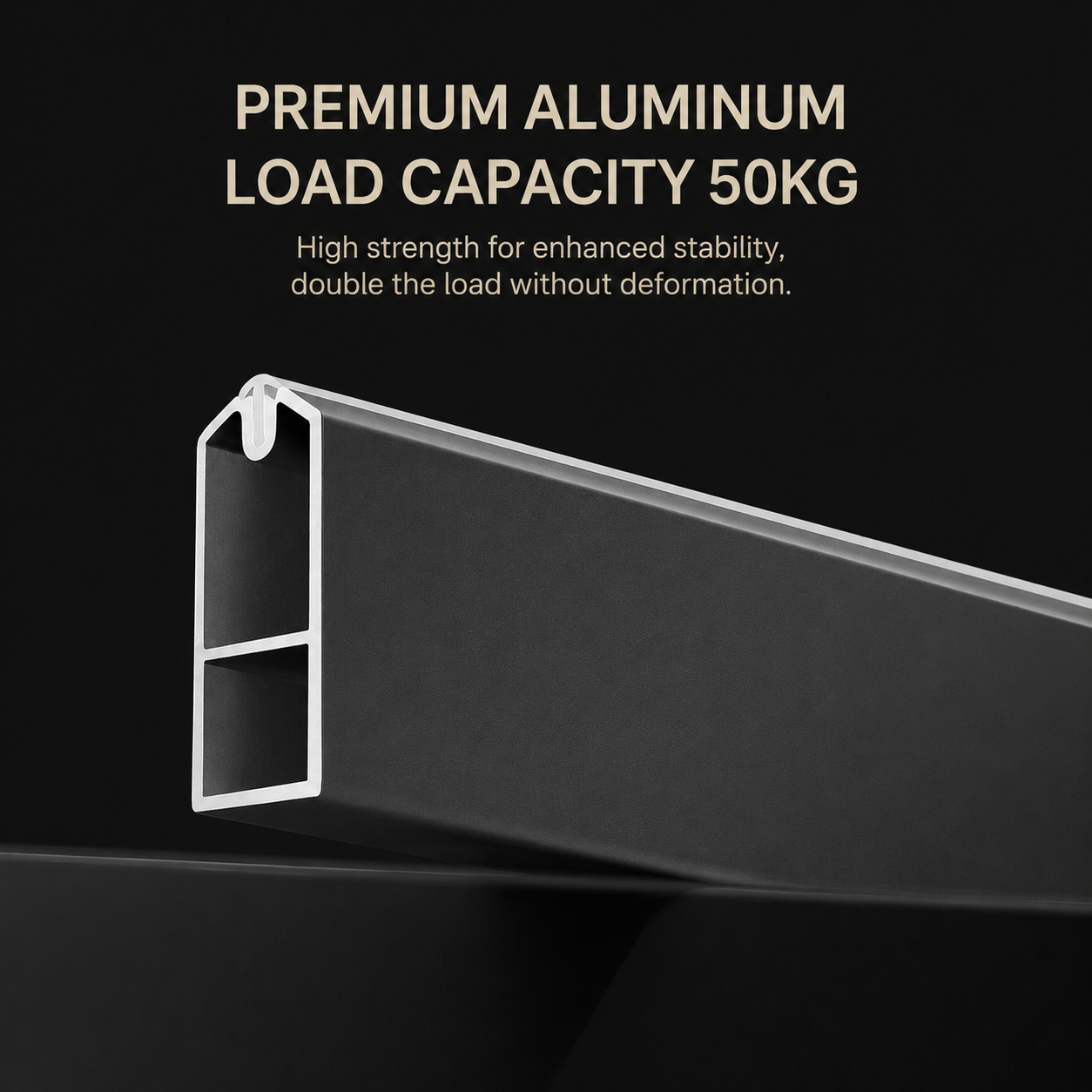 Heavy-Duty Silent Clothes Rod — Top & Side Mount for Wardrobe & Walk-In Closet
