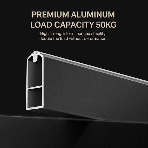 Heavy-Duty Silent Clothes Rod — Top & Side Mount for Wardrobe & Walk-In Closet