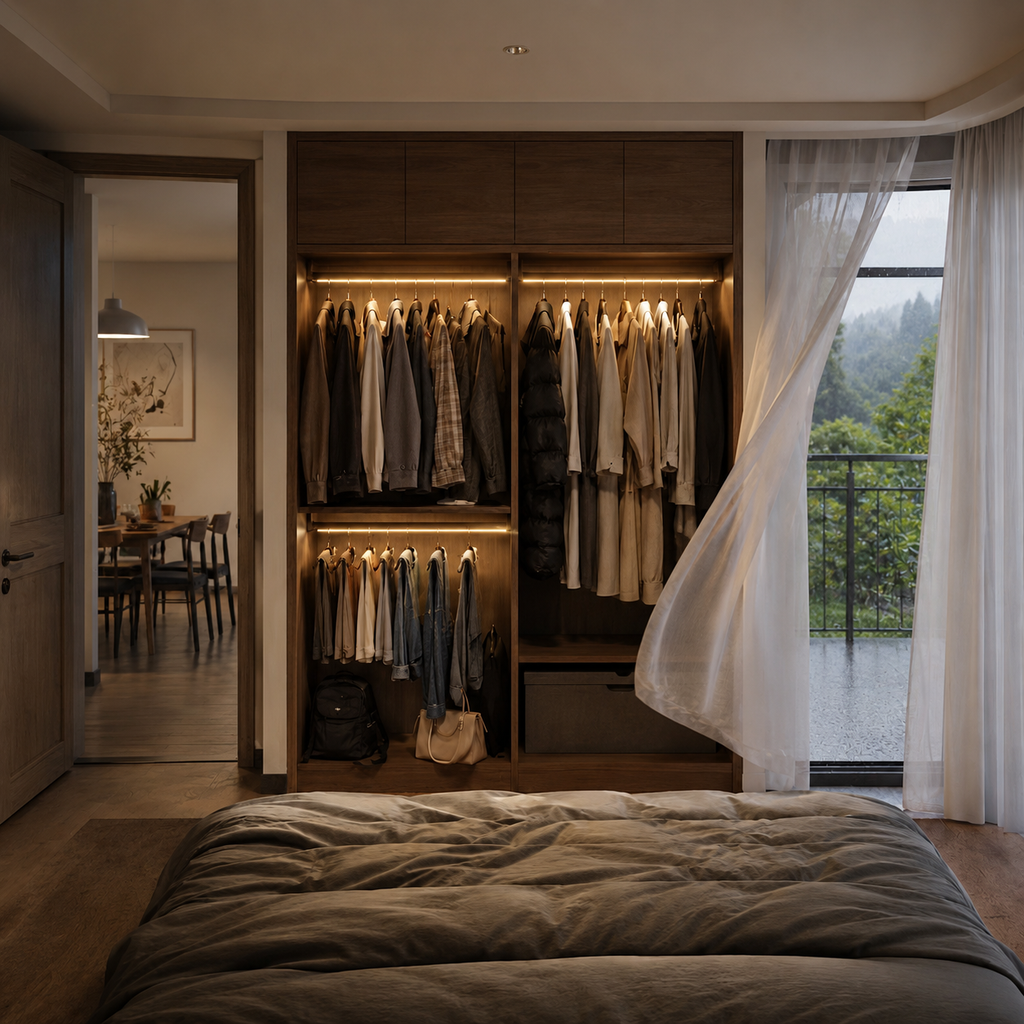 Heavy-Duty Silent Clothes Rod — Top & Side Mount for Wardrobe & Walk-In Closet