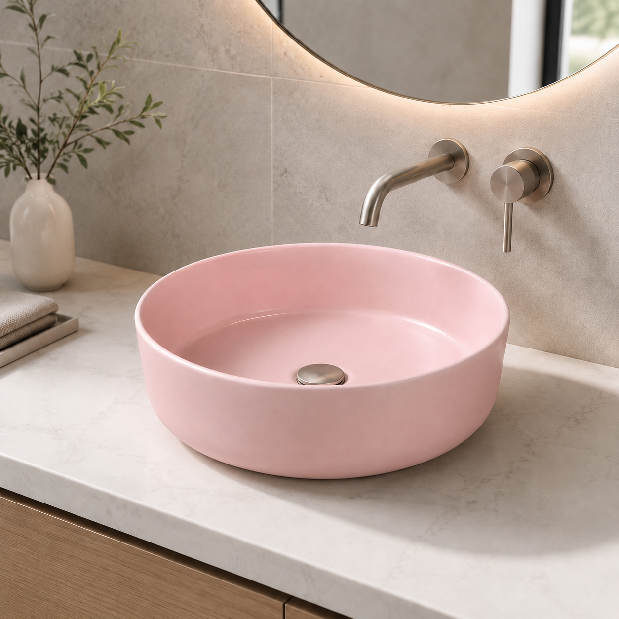 Ceramic Countertop Basin — Modern Minimalist Single Bowl 400×400×130mm