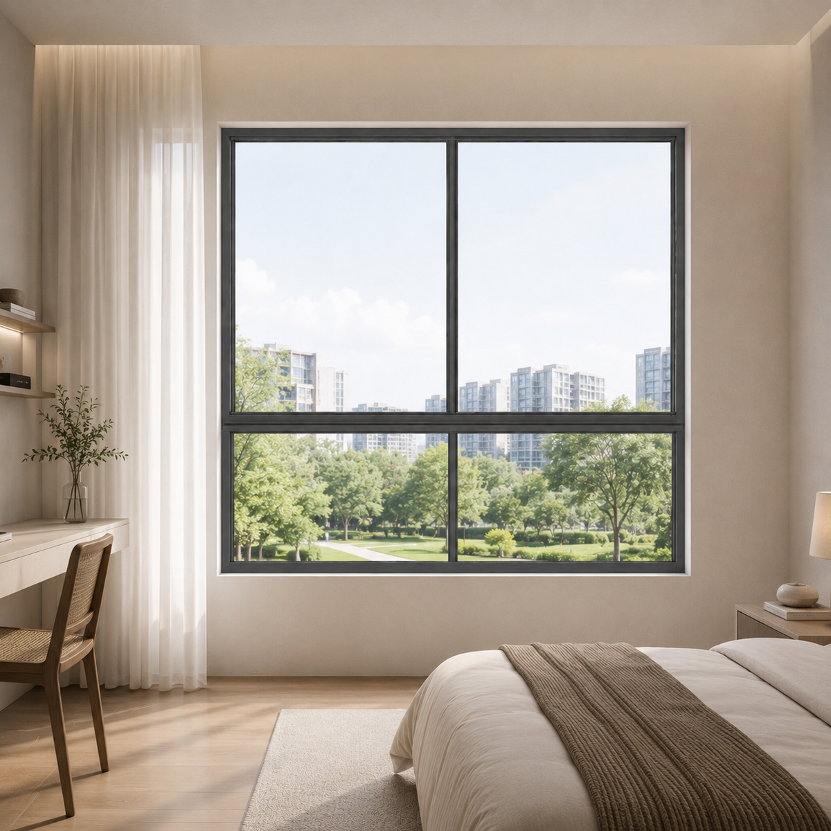 Modern Aluminum Sliding Glass Window ，Slim Frame Custom Window