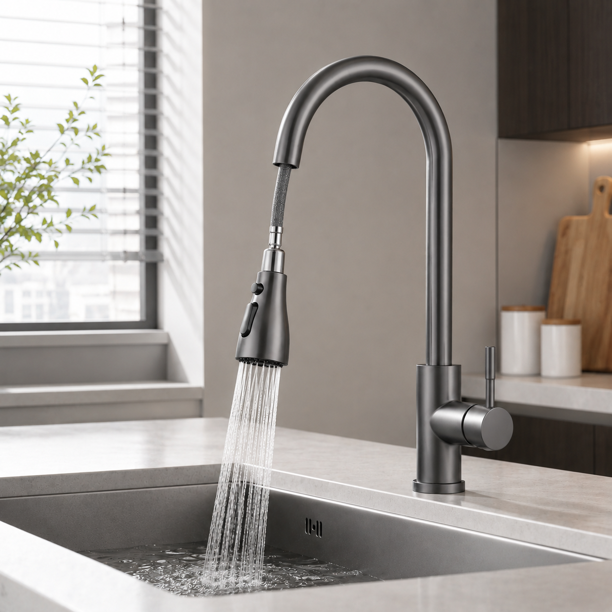 Hot & Cold Swivel Kitchen Sink Faucet