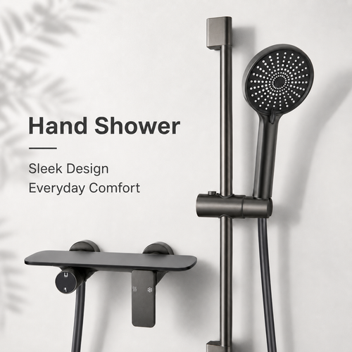 Basic Shower Set — No Overhead, Mixer Valve Only, Minimalist Design