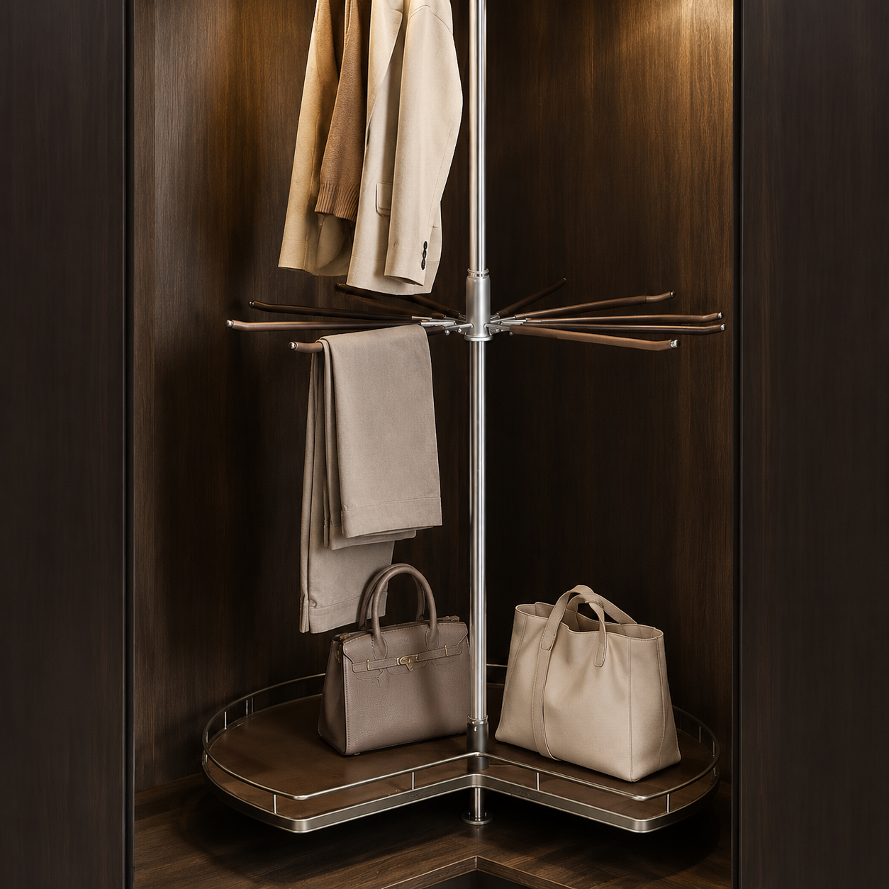 Multi-Functional Swivel Corner Clothes Rack