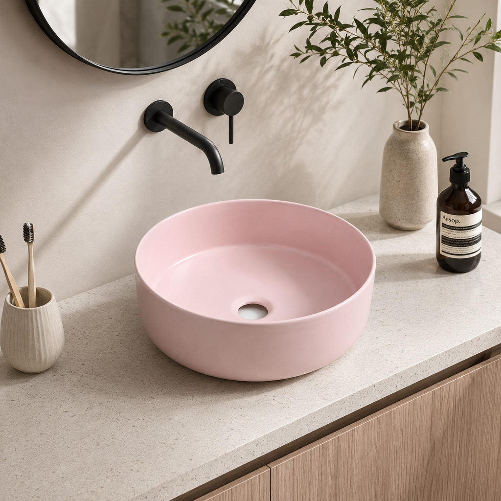 Ceramic Countertop Basin — Modern Minimalist Single Bowl 400×400×130mm