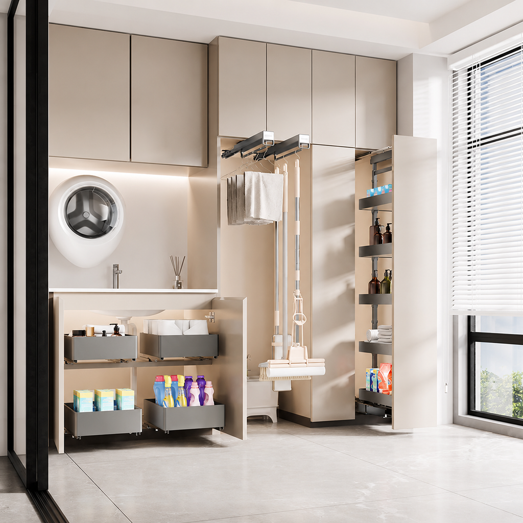 Top-Mounted Pull-Out Trouser Rack for Wardrobe