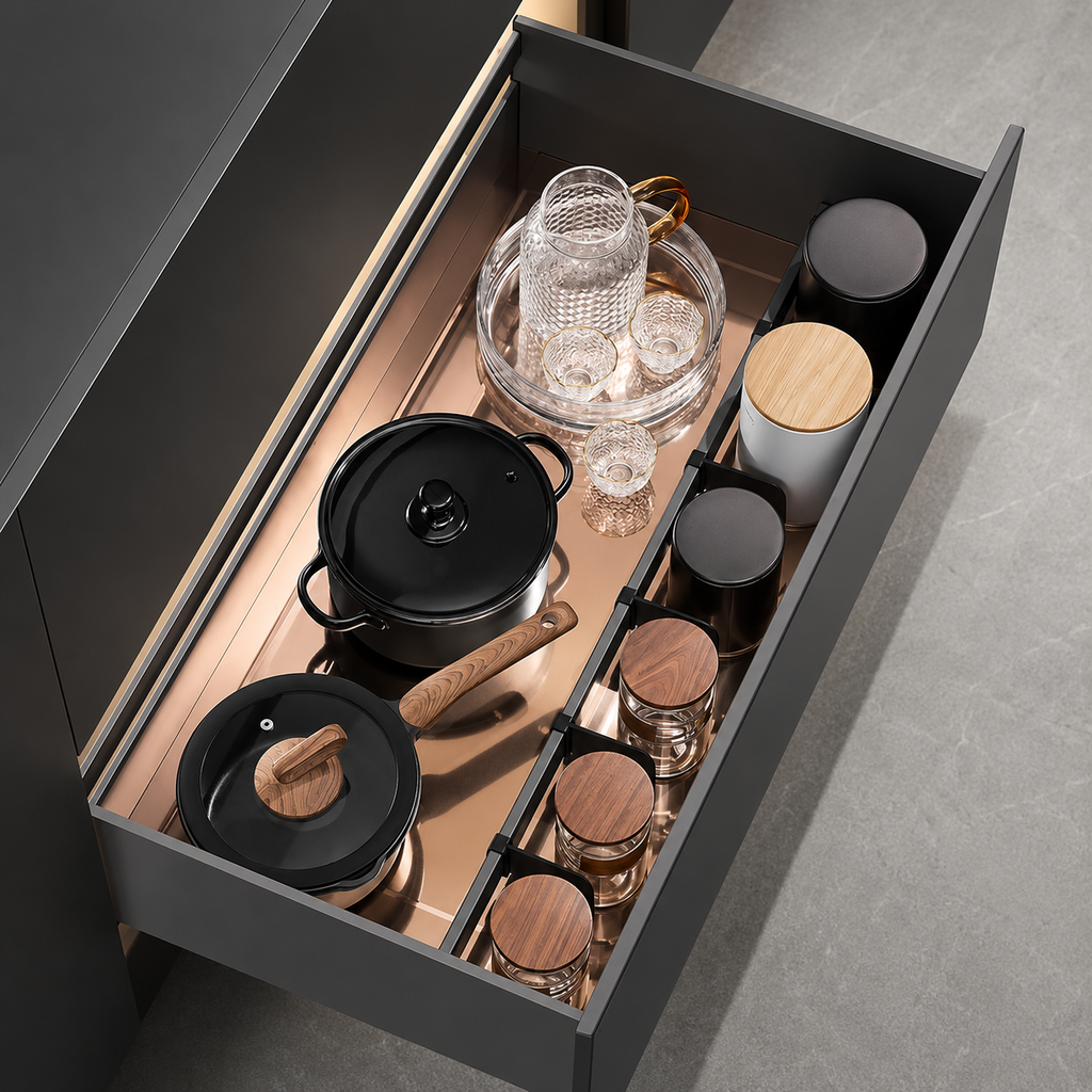 Drawer-Style Pull-Out Base Cabinet Storage Basket