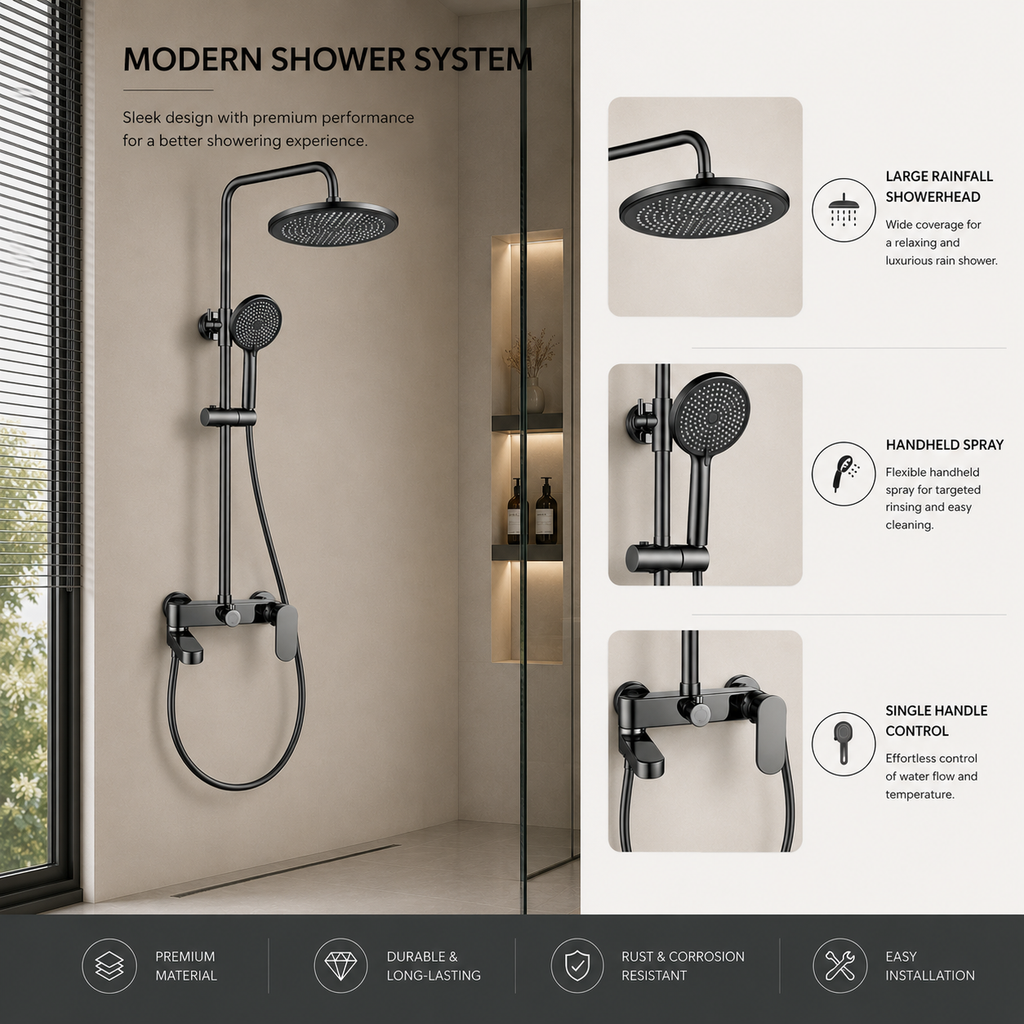 Household Pressure-Boosting Shower Set