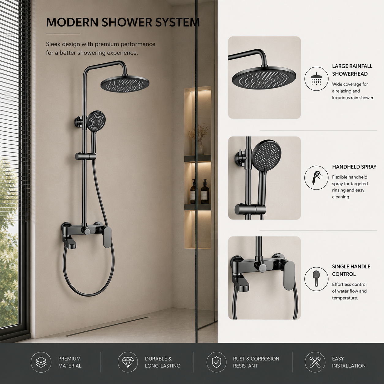 Household Pressure-Boosting Shower Set
