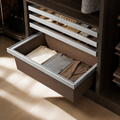 Pull-Out Leather Trouser Storage Basket for Wardrobe