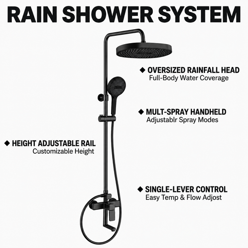 Household Bathroom Pressure-Boosting Rainfall Shower