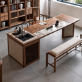 Premium Black Walnut Tea Table — Modern Chinese Style