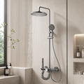 Household Rust-Proof Shower Set with Overhead Rainfall — Full Set