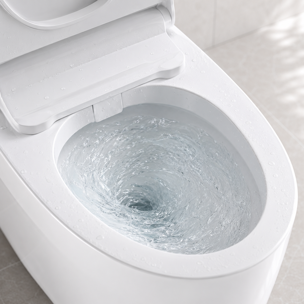 Household Floor-Mounted Siphonic Ceramic Toilet — Anti-Odor & Splash-Proof for Bathroom
