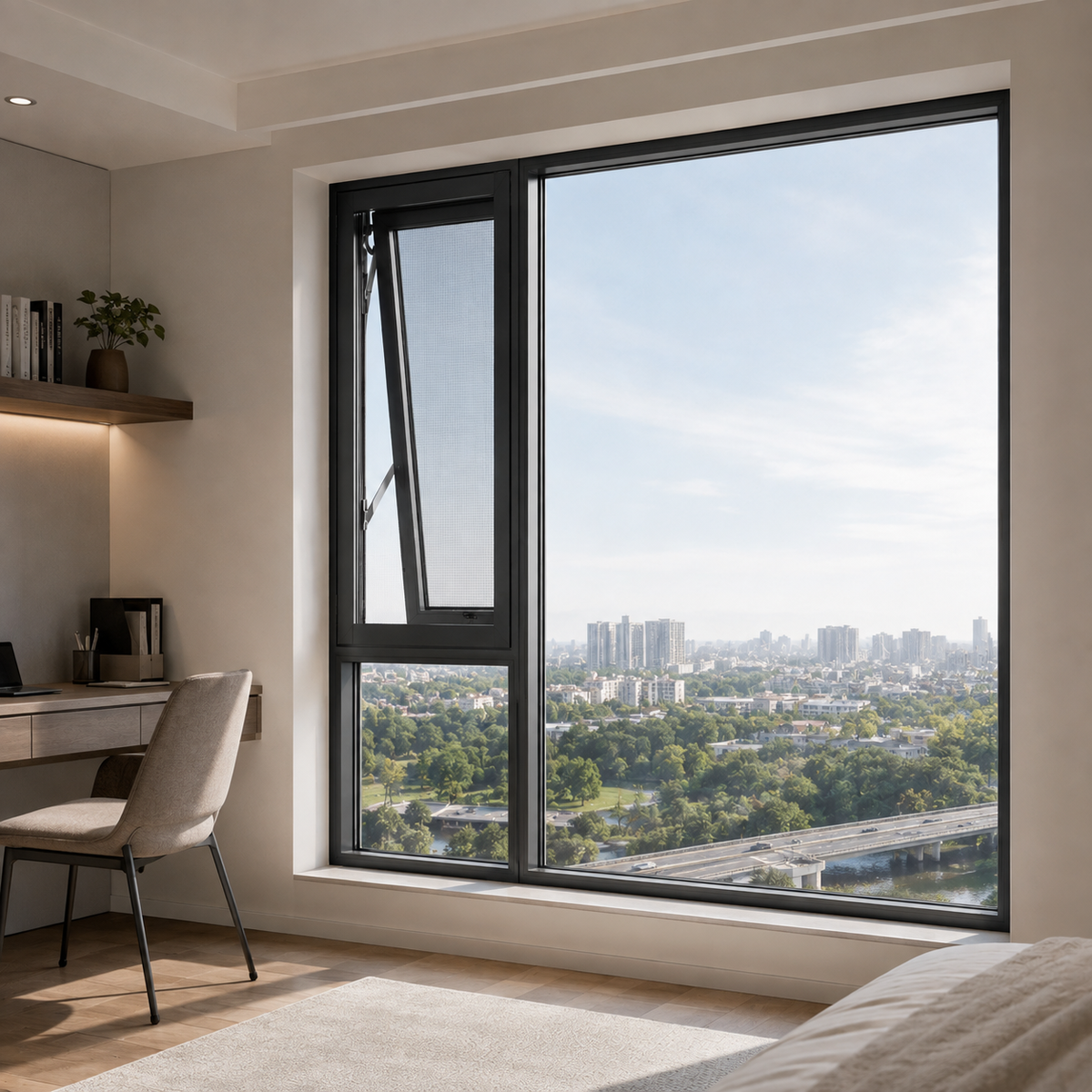 Modern Custom Aluminium Top-Hung Window