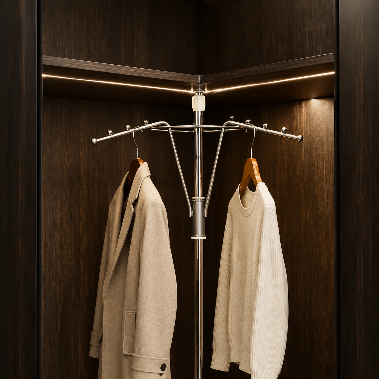 Multi-Functional Swivel Corner Clothes Rack