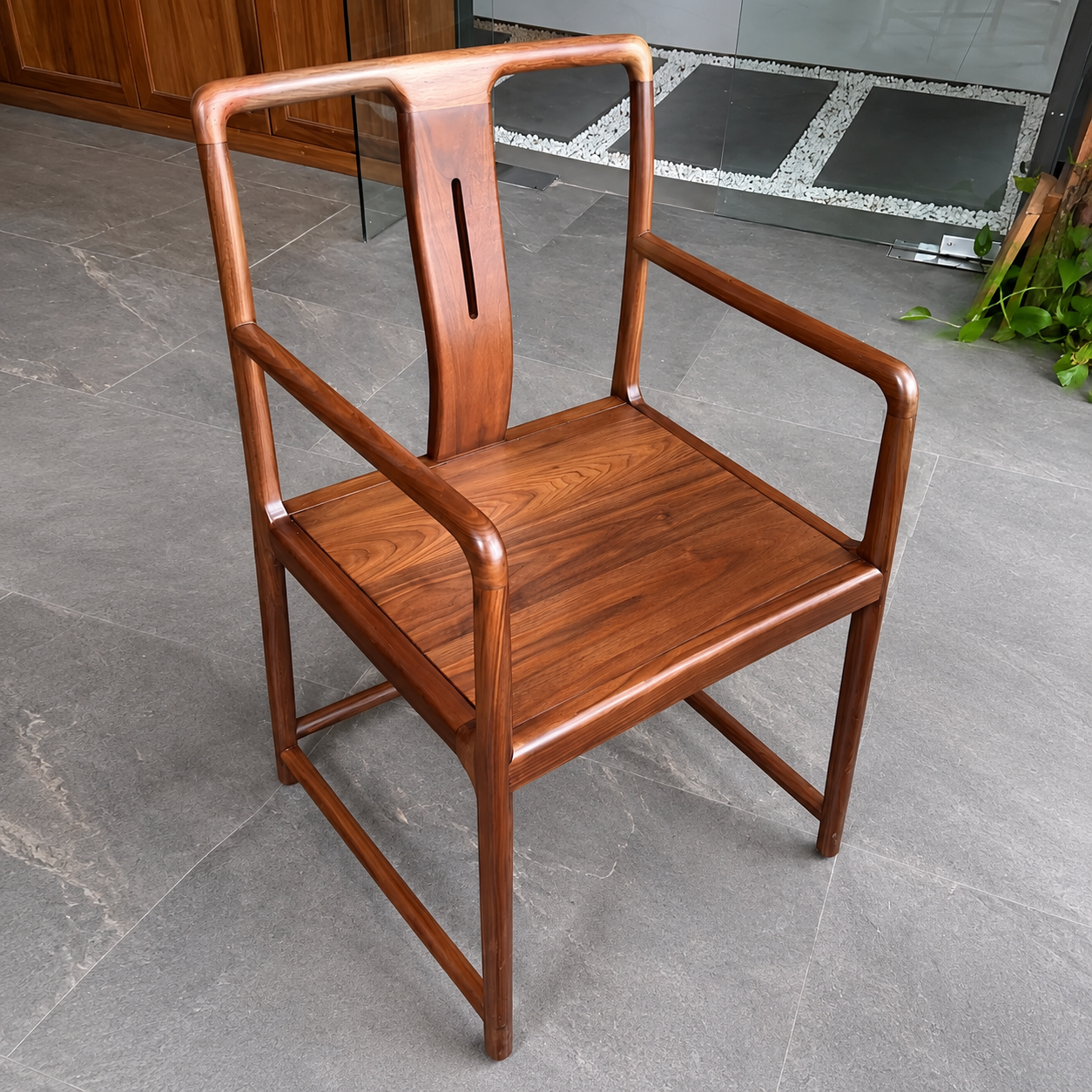 Solid Black Walnut Vintage Tea Chair