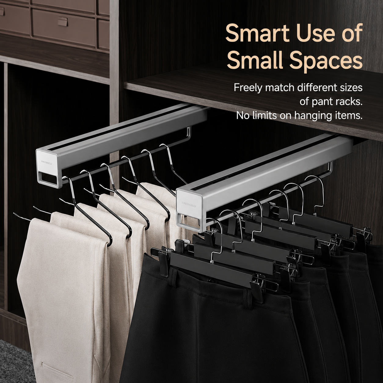 Top-Mounted Pull-Out Trouser Rack for Wardrobe