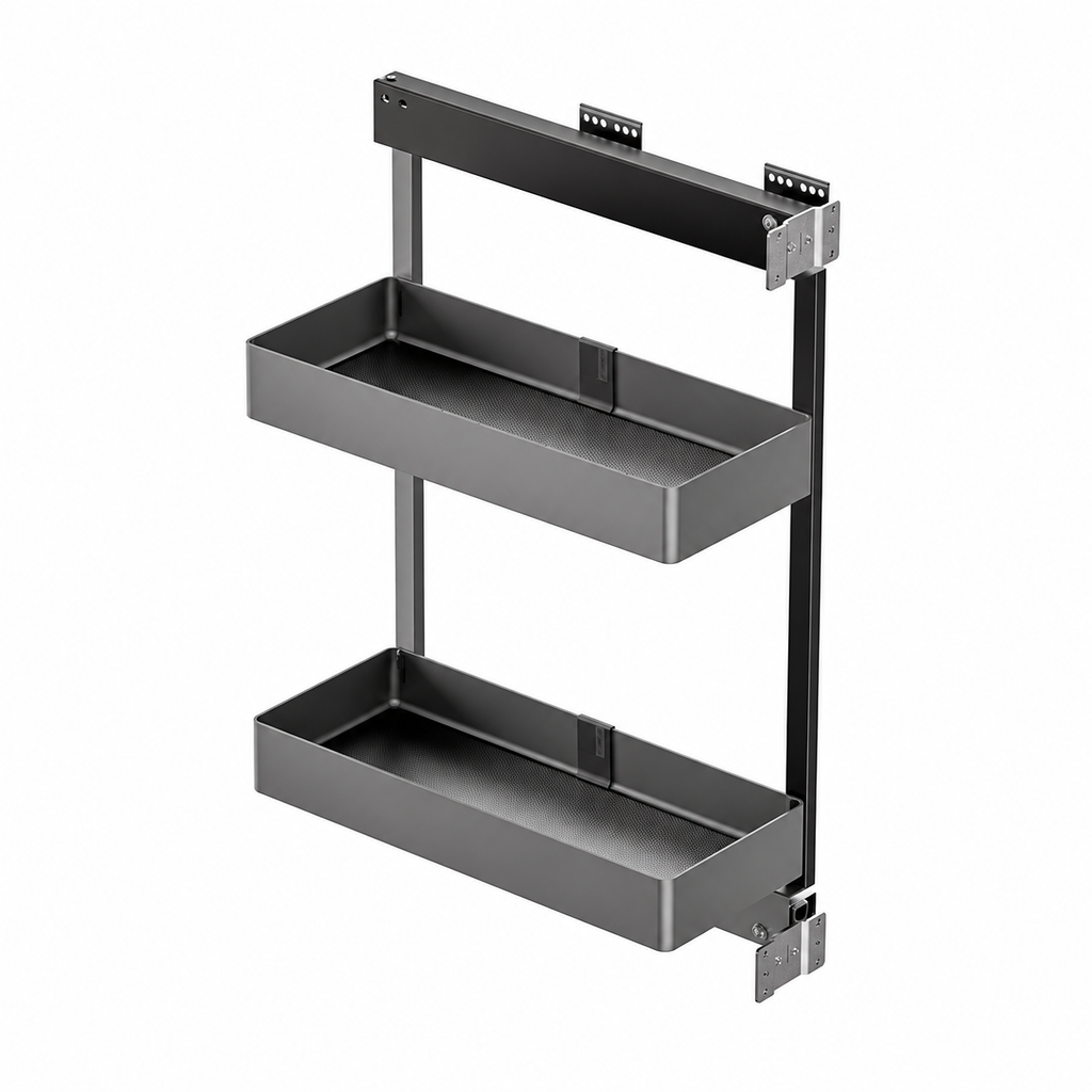Side Pull-Out Double-Layer Built-In Spice Storage Drawer