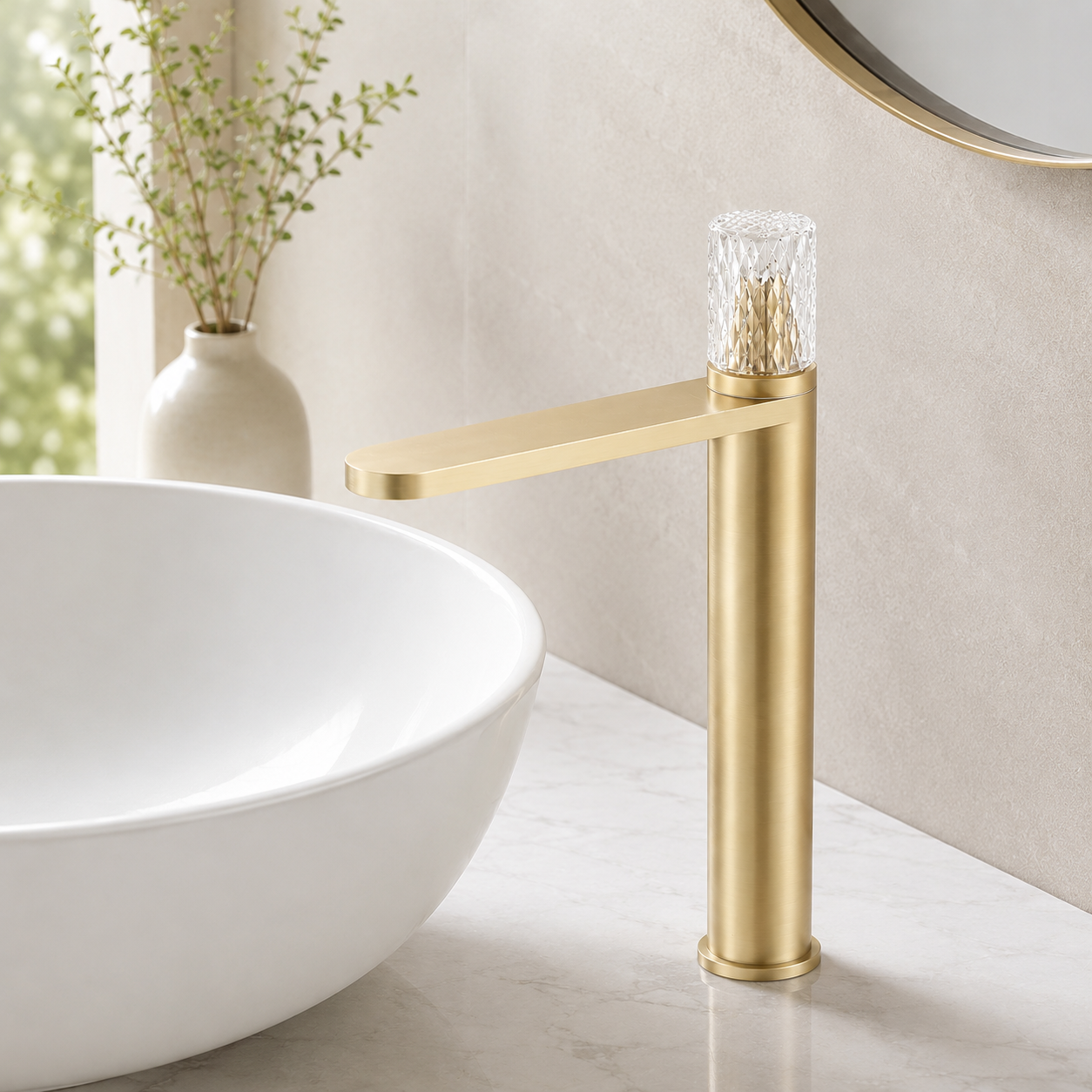 Light Luxury Rose Gold Hot & Cold Bathroom Faucet