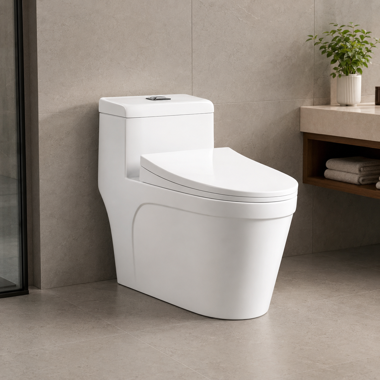 Household Siphonic Toilet, Anti-Odor & Splash-Proof Bathroom WC