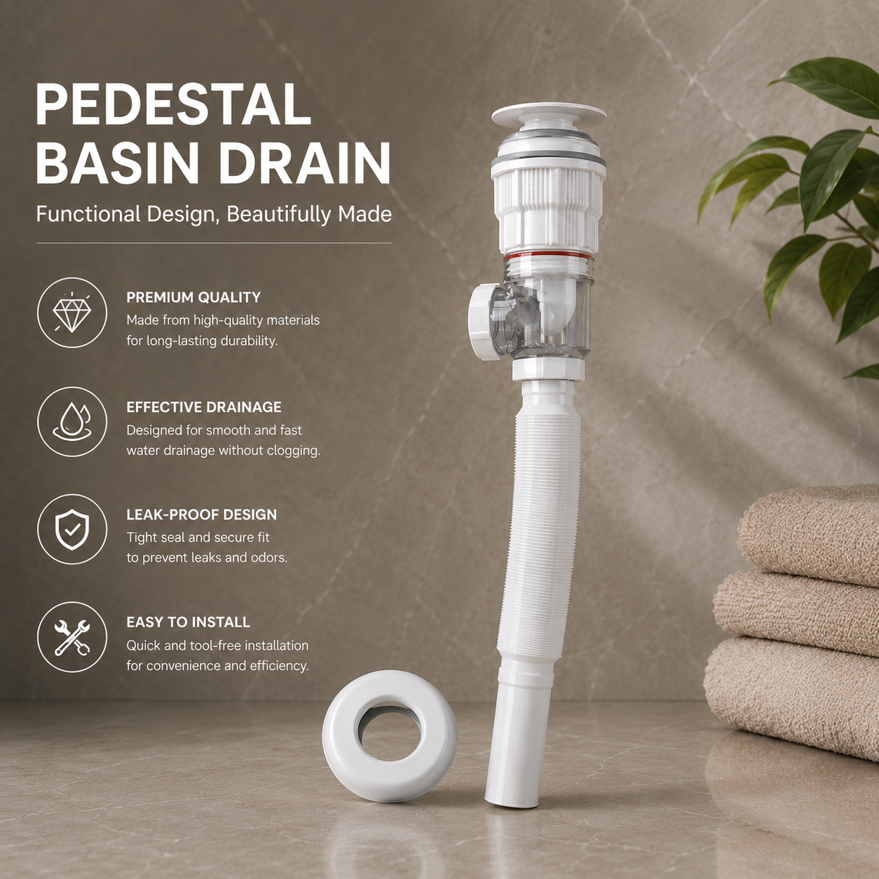 Ceramic Cover Dual-Use Drain
