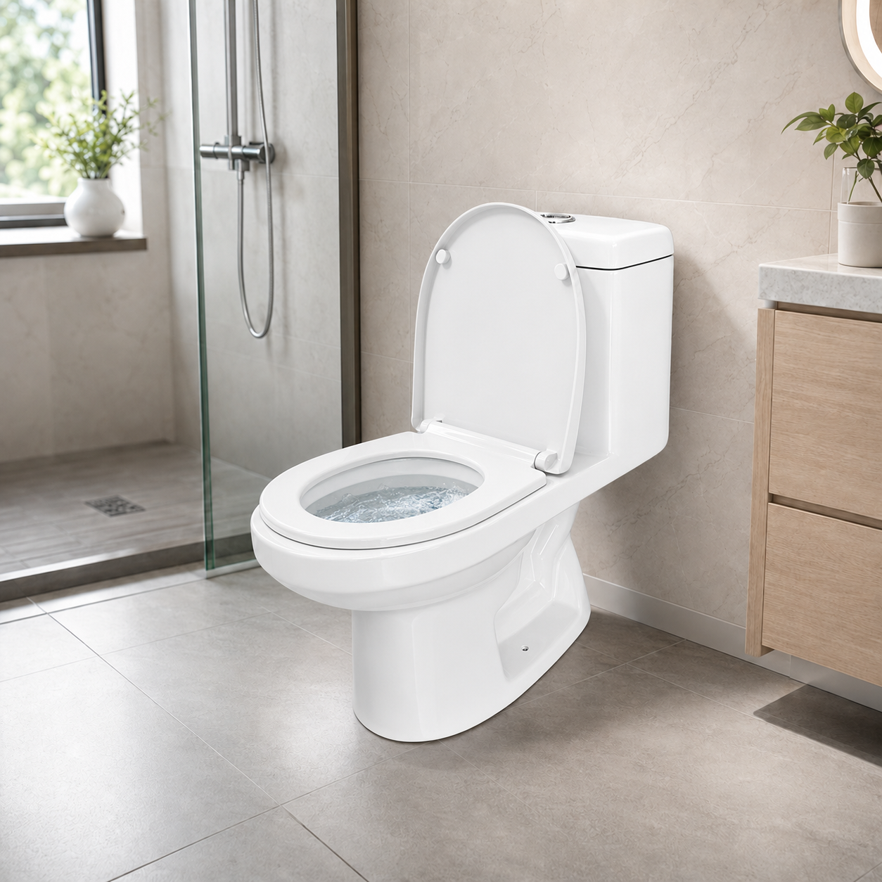 Direct-Flush Siphonic Ceramic Toilet — Anti-Odor & Splash-Proof for Bathroom