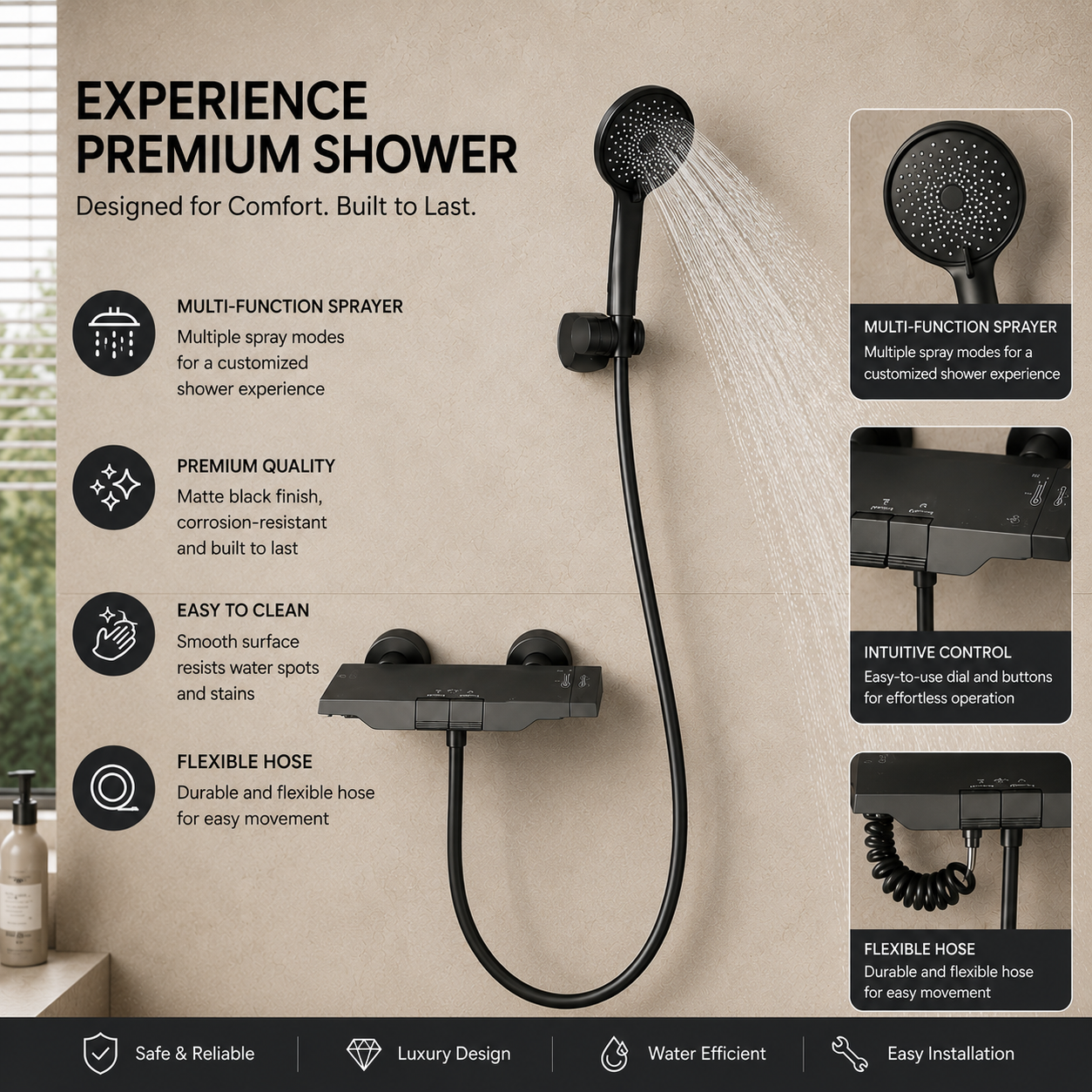 Household Split-Type Bathroom Shower Set