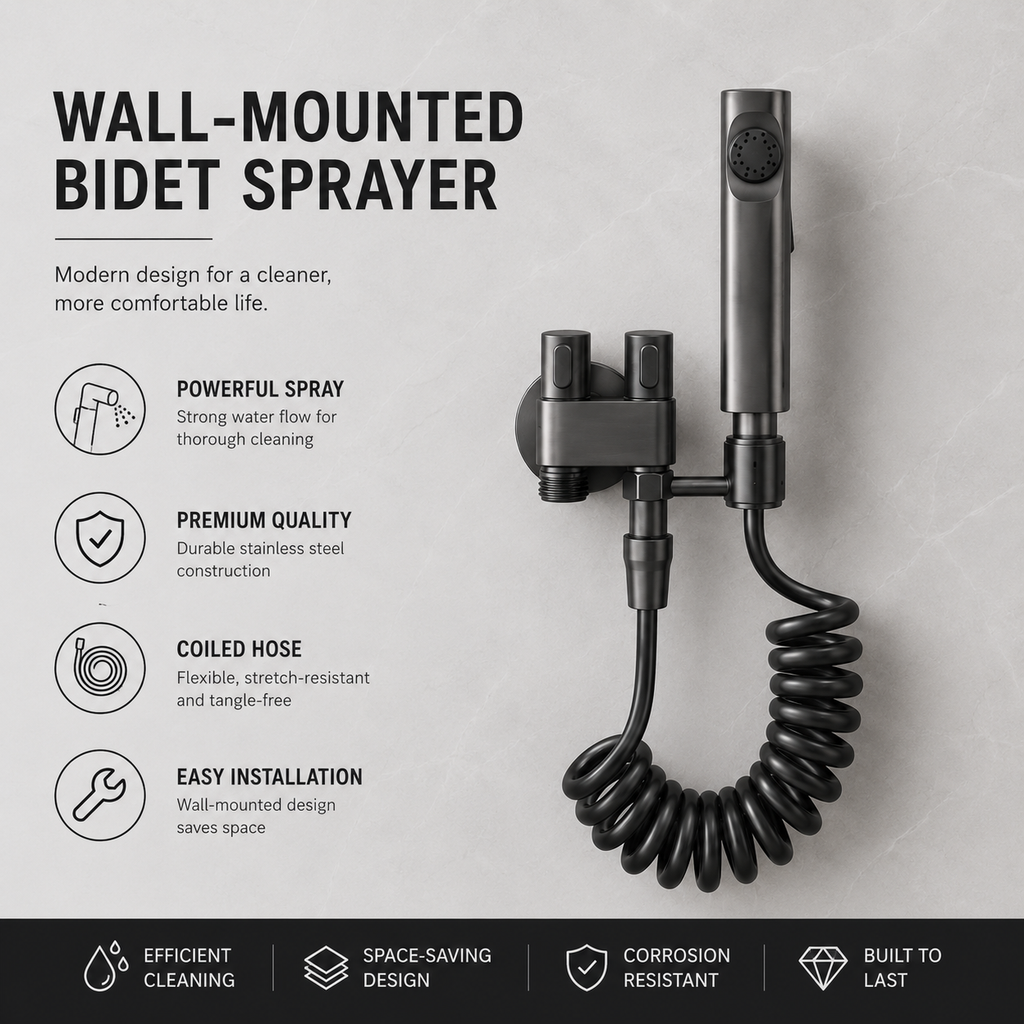Pressurized Bathroom Bidet Sprayer Kit