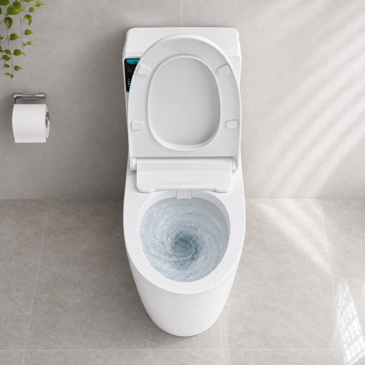 Household Floor-Mounted Siphonic Ceramic Toilet — Anti-Odor & Splash-Proof for Bathroom