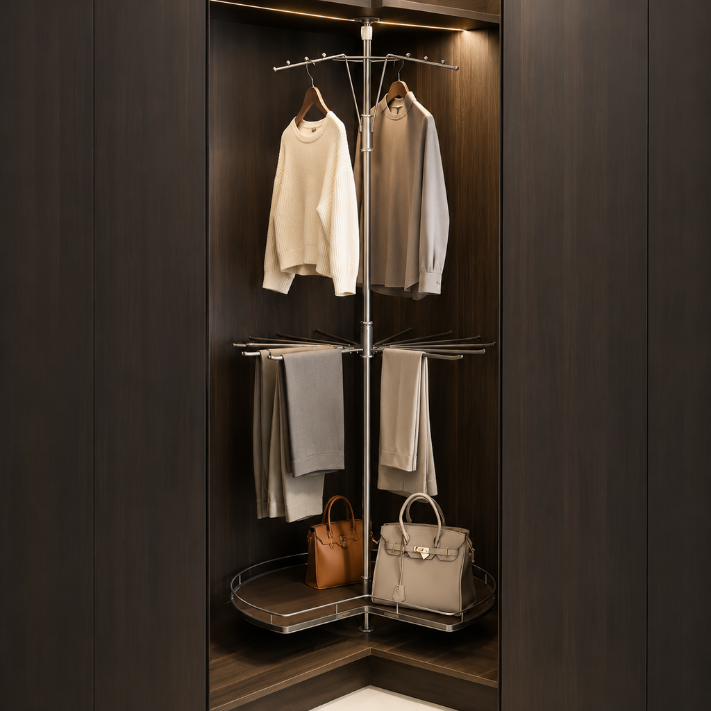 Multi-Functional Swivel Corner Clothes Rack