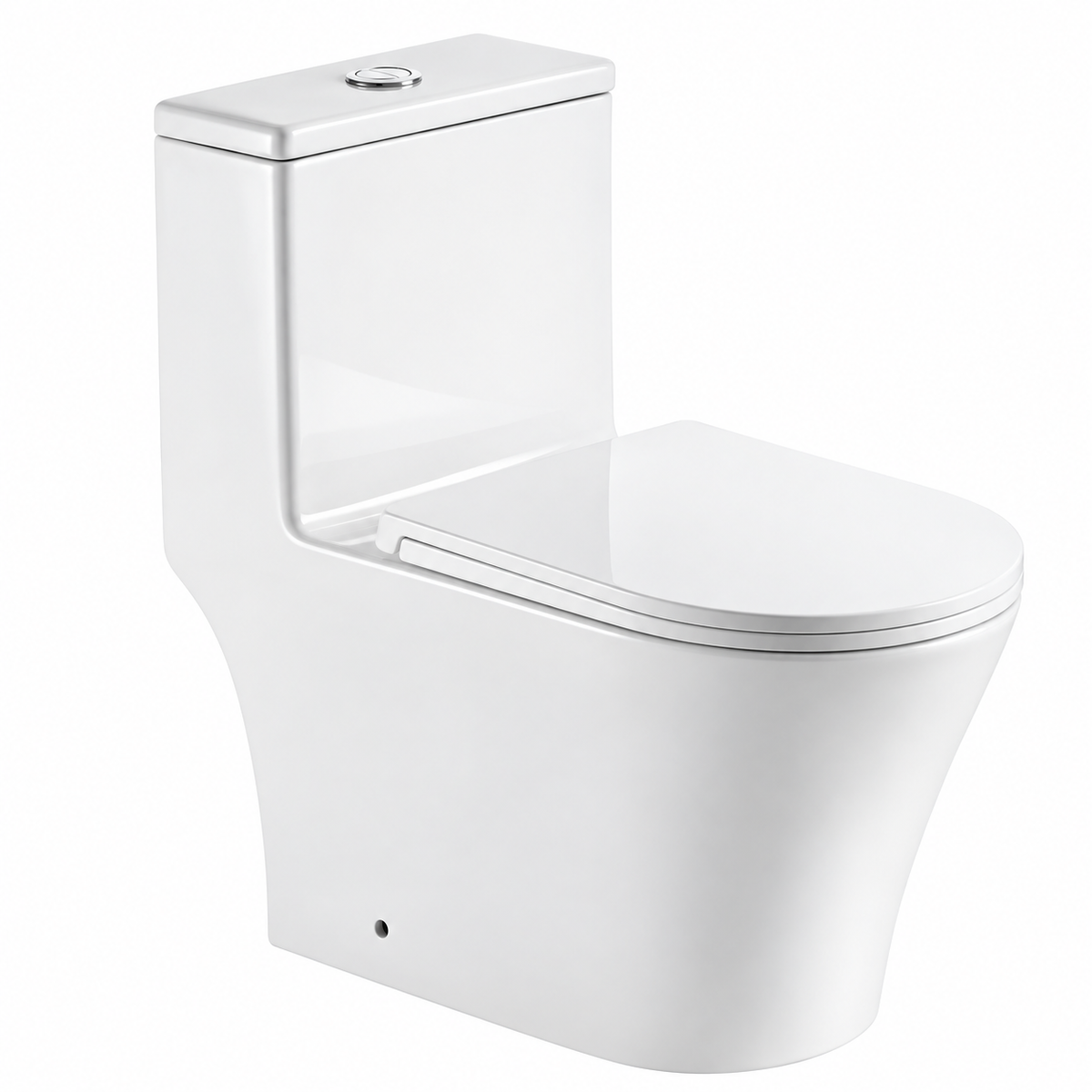 Modern One Piece Ceramic Toilet with Tornado Flush – Dual Flush & Soft Close Seat