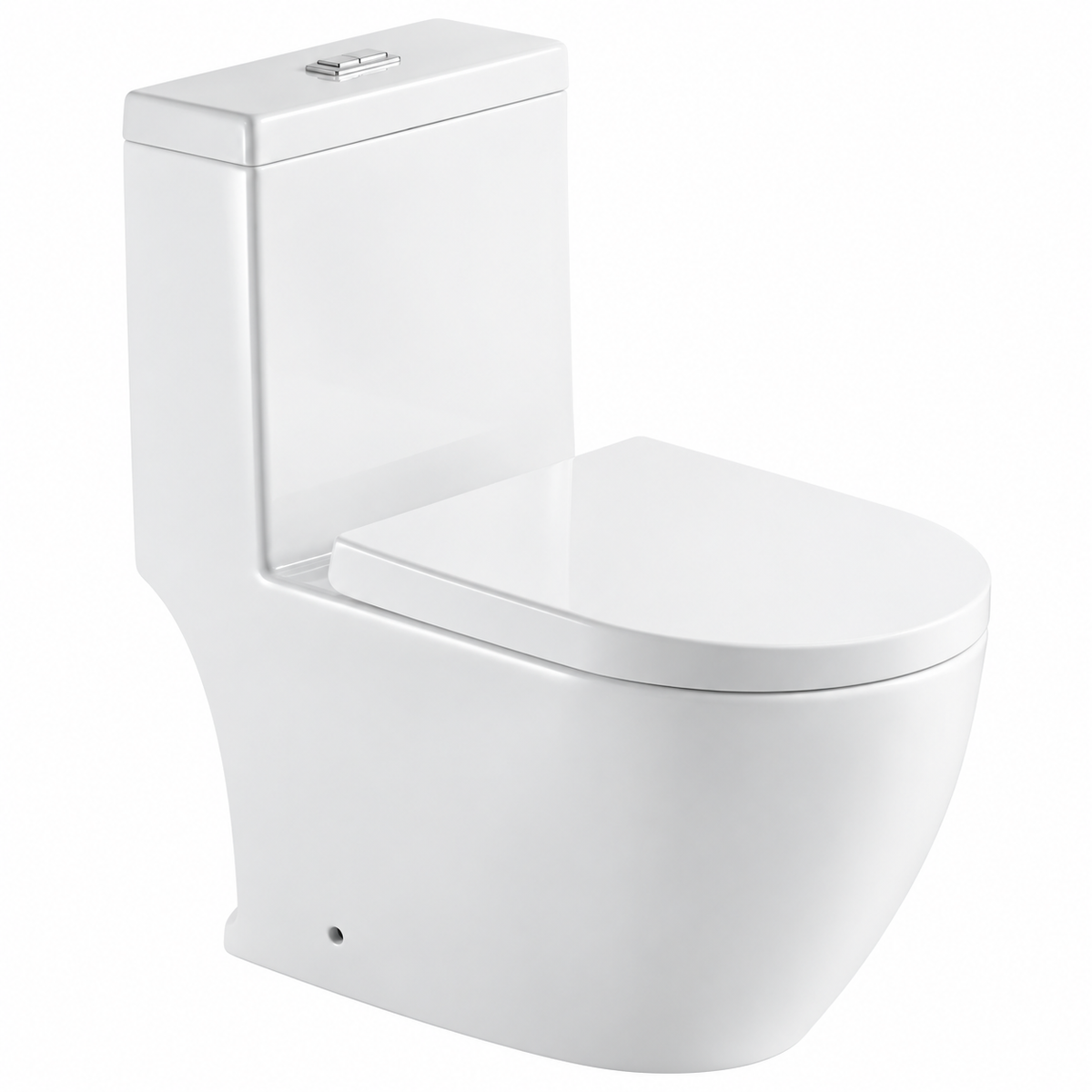 Modern One Piece Ceramic Toilet with Soft Close Seat – Contemporary Bathroom Toilet