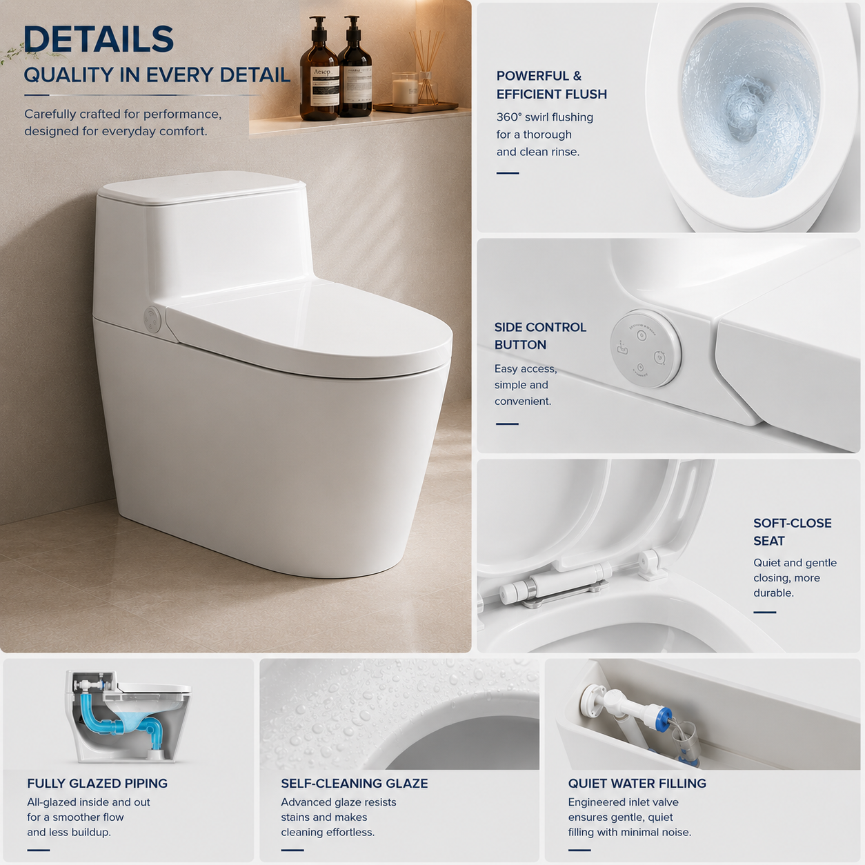 Household Smart Toilet — Non-Electric Wash
