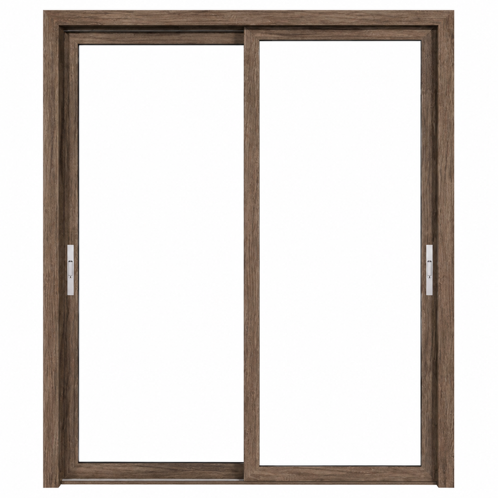 Custom Wood Grain Aluminum Alloy Glass Sliding Door for Kitchen