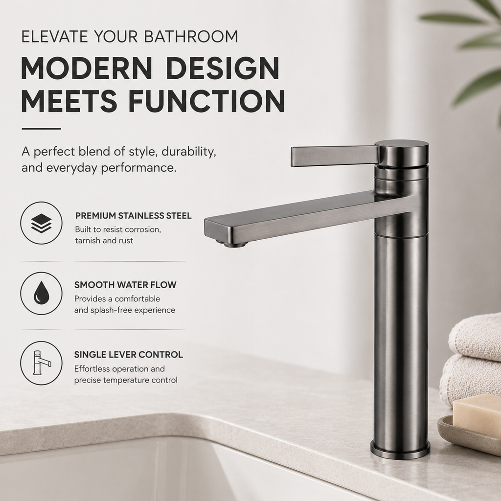 Minimalist Single Hole Hot & Cold Vessel Basin